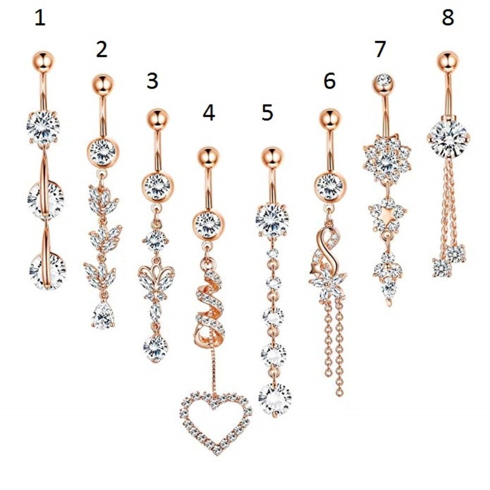 Set of 2 Brand New Dangle Bellybutton rings
